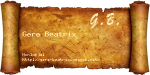 Gere Beatrix névjegykártya